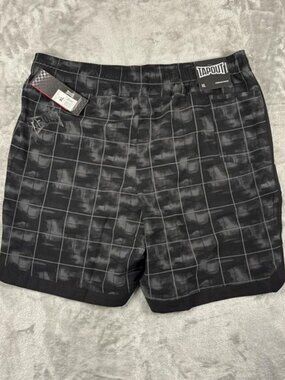 NWT Tap out plaid shorts black/gray mens size Xlarge